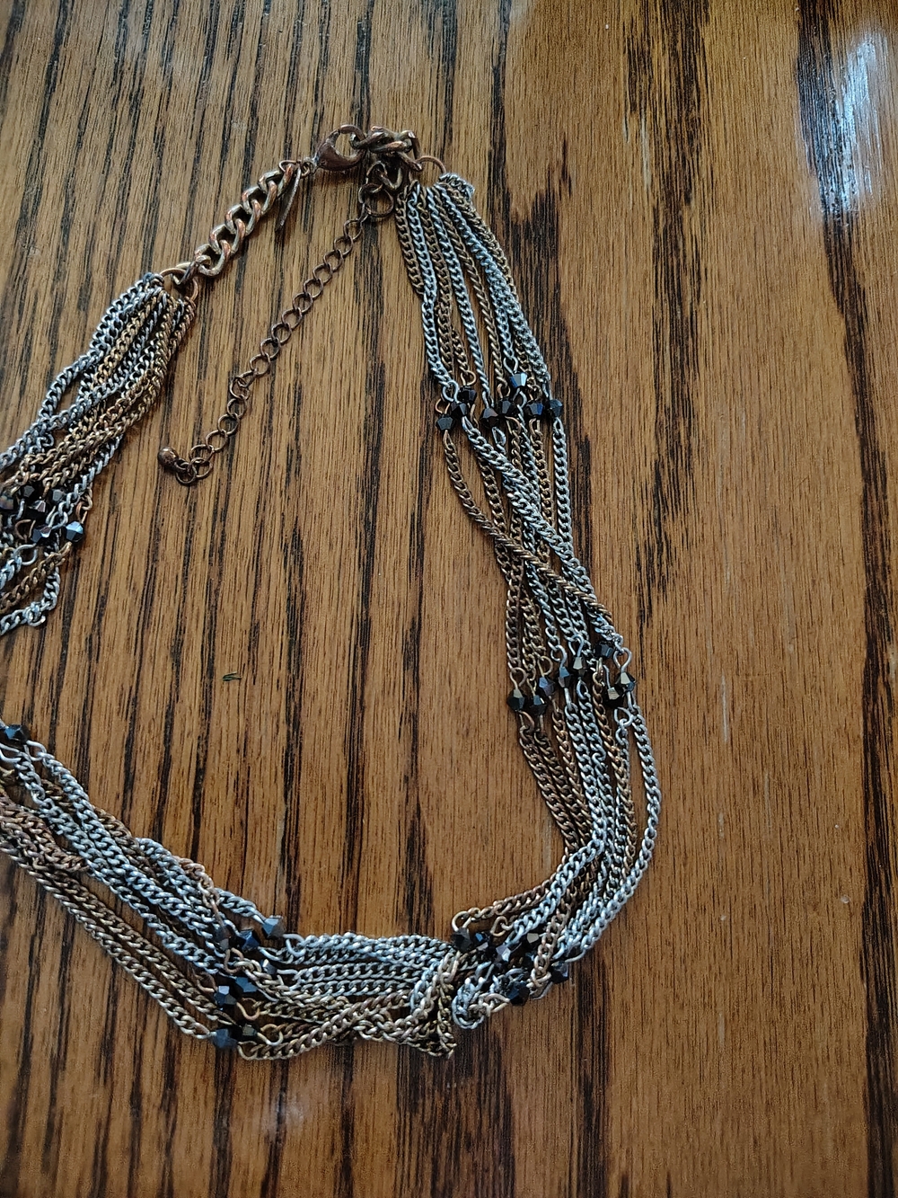 New York & Company Two-Tone Multi Strand Chain Necklace -Silver and Gold #5-101D